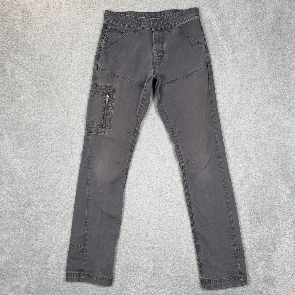 Prana Axiom Jean Charcoal Gray Utility Cargo Pants Mens 30x34 Slim Straight